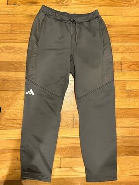 adidas Dark Gray Athletic Joggers with Drawstring Waist